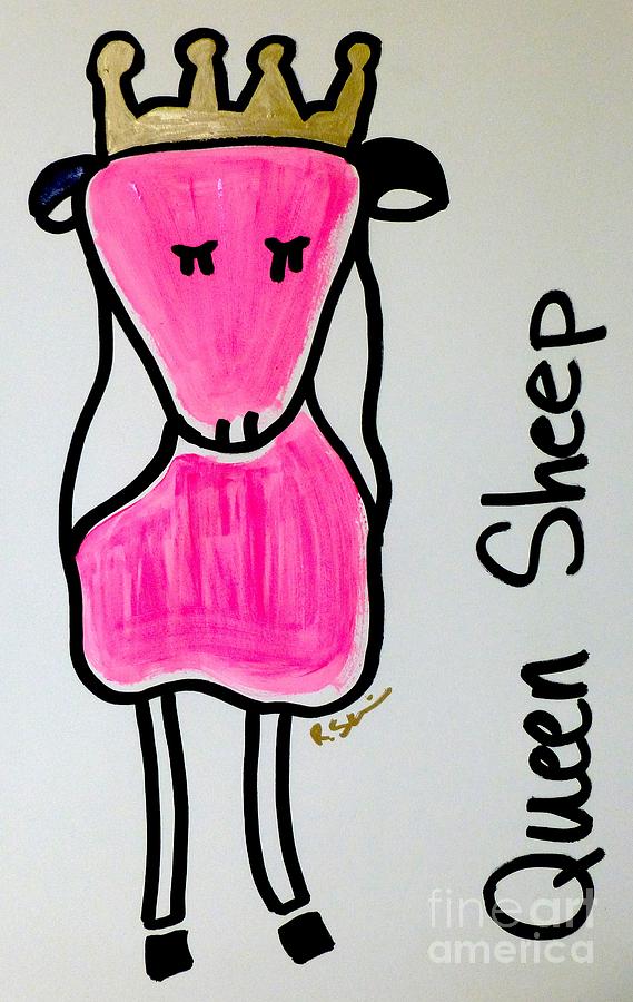 Sheep Drawing - Queen Sheep by Ricky Sencion