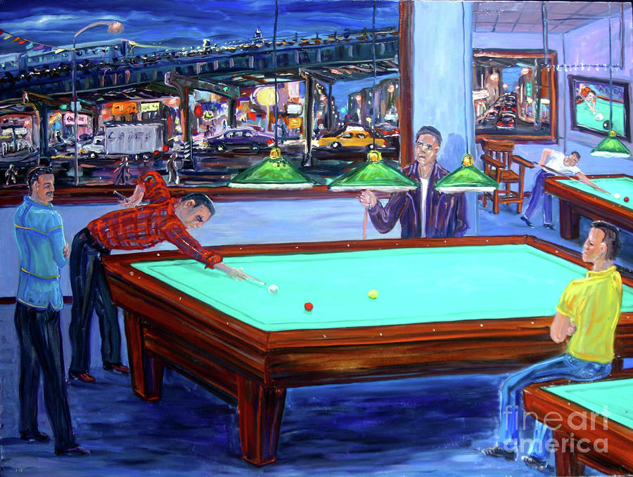 Taxi Driver Painting - Queens Billiards by Arthur  Robins