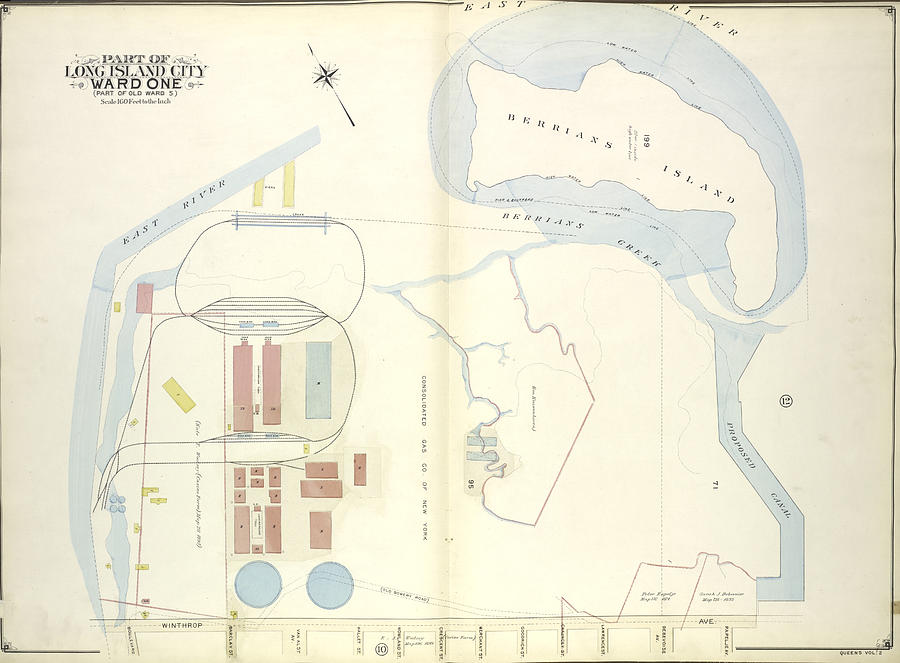 Map Drawing - Queens, Vol. 2, Double Page No. 11 Part Of Long Island City by Litz Collection
