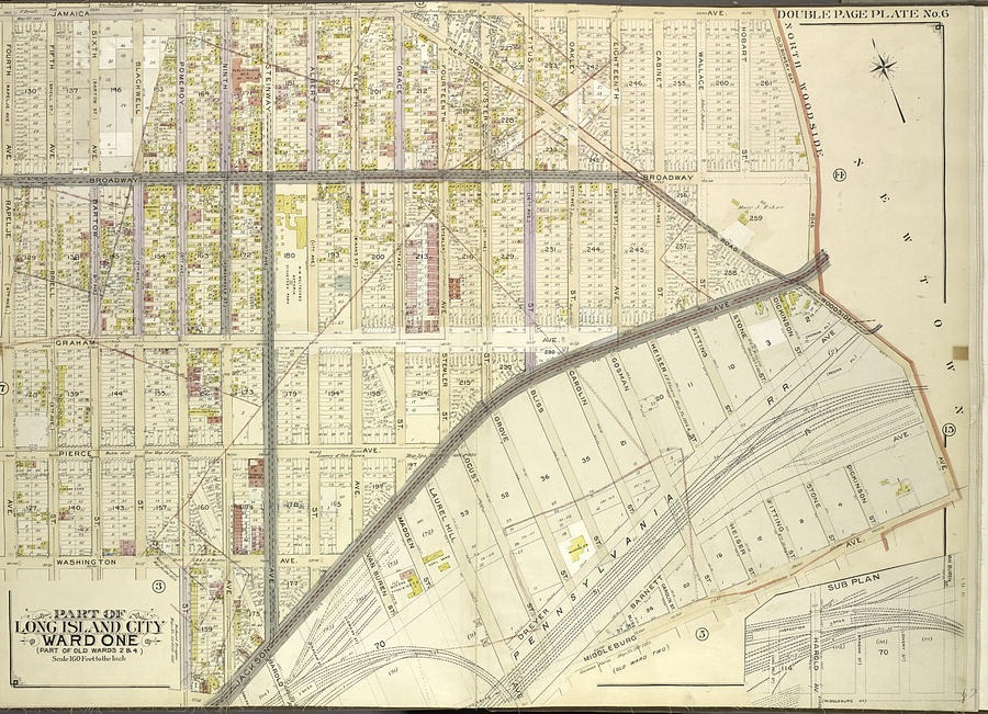 Map Drawing - Queens, Vol. 2, Double Page No. 6 Part Of Long Island City by Litz Collection