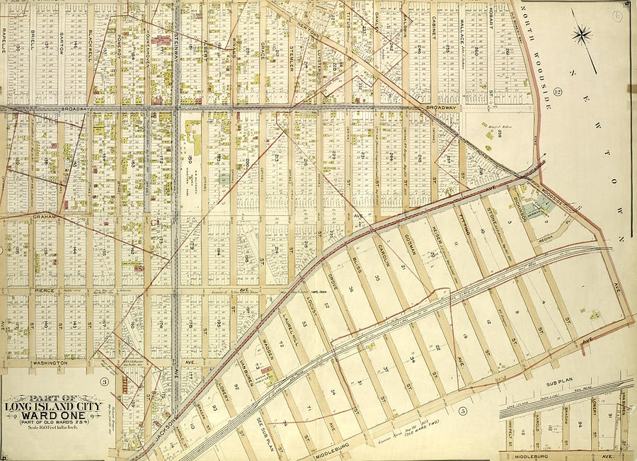 Map Drawing - Queens, Vol. 2, Double Page Plate No. 6 Part Of Long Island by Litz Collection