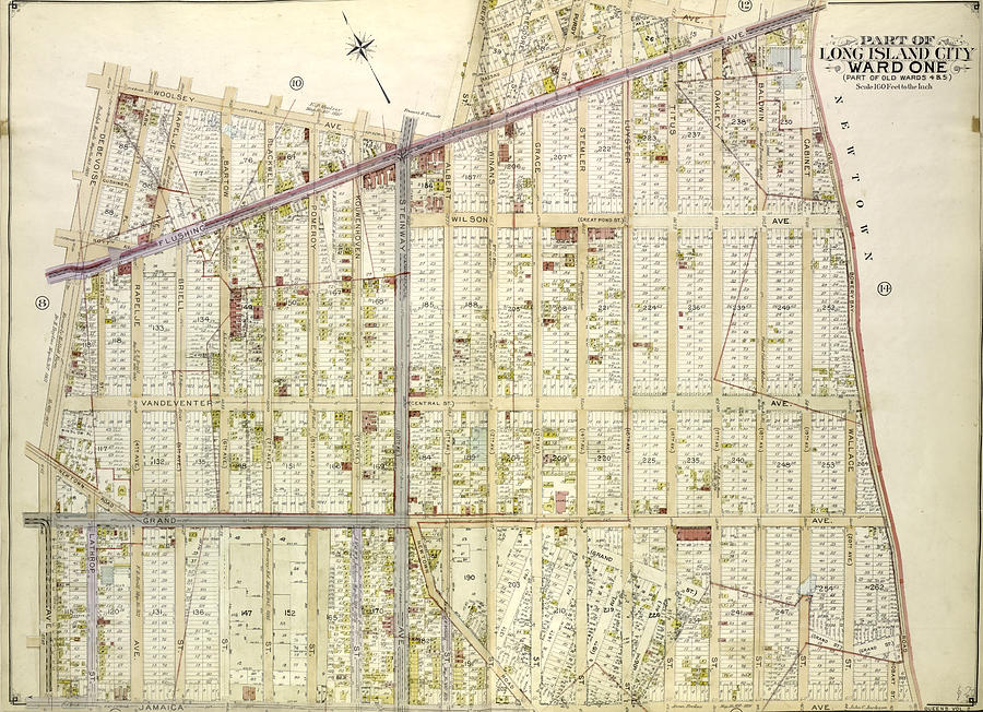 Map Drawing - Queens, Vol. 2, Double Page Plate No. 9 Part Of Long Island by Litz Collection