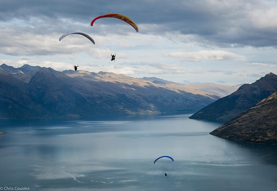 Queenstown Paragliders Photograph by Chris Cousins
