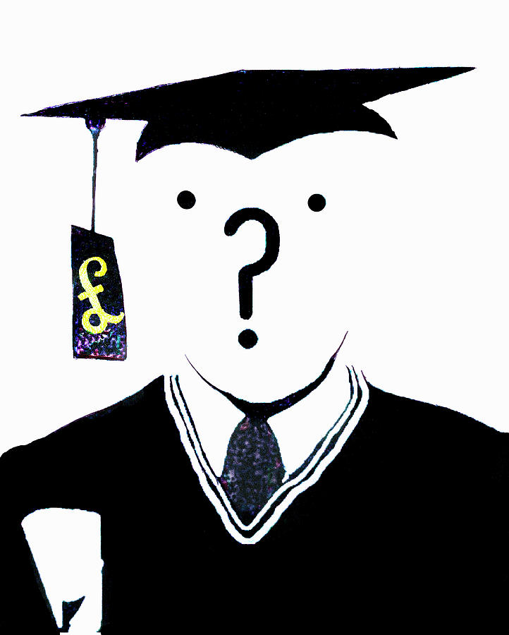 Question Mark Over Face Of Graduate Photograph by Ikon Ikon Images