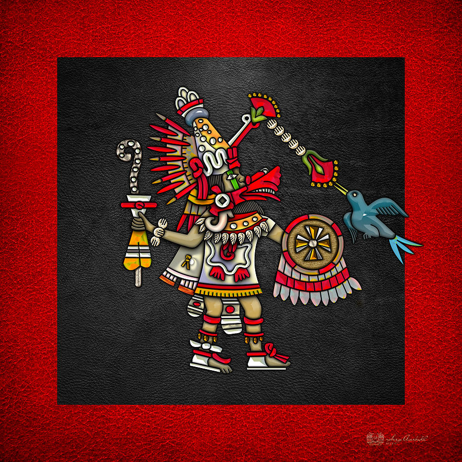 Quetzalcoatl in human warrior form - Codex Magliabechiano Digital Art by Serge Averbukh