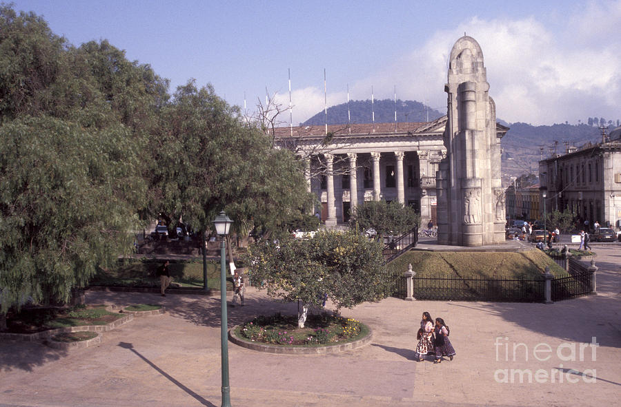 Quetzaltenango Main Square Guatemala Photograph by John  Mitchell