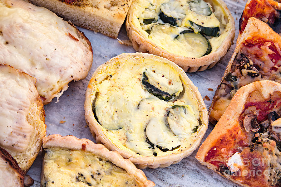 Bread Photograph - Quiches Pizza And Breads by Mary  Smyth