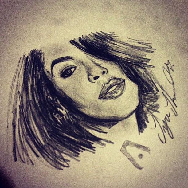 Quick Aaliyah Sketch ..good Night Photograph by Tyre Thwaites