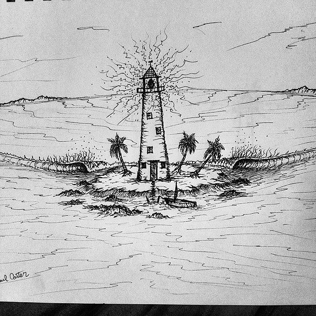 Lighthouse Photograph - Quick #drawing This Morning #surfart by Paul Carter
