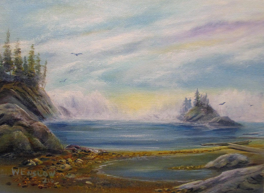 Quiet Beach    Painting by Wayne Enslow