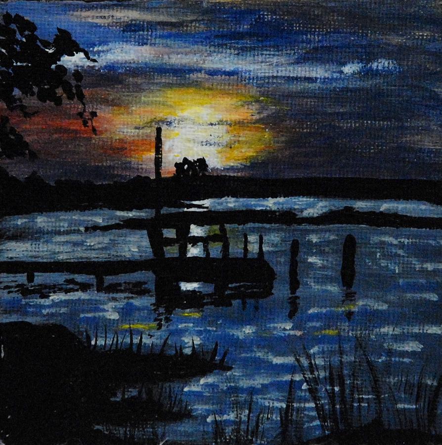 Sunset Painting - Quiet Cove by Donna Sigmon