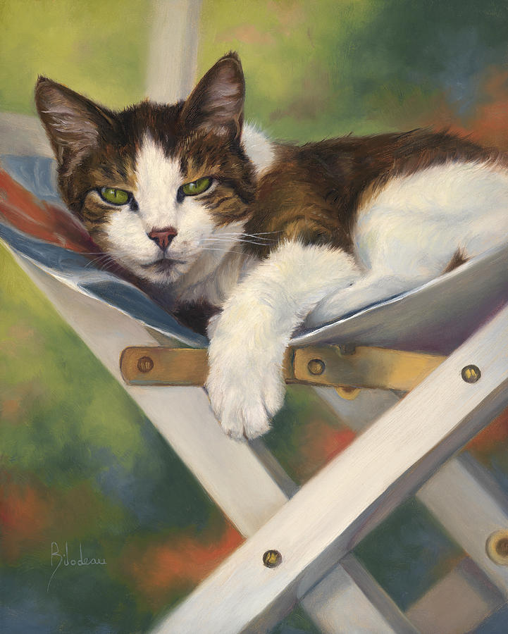 Cat Painting - Quiet Day by Lucie Bilodeau