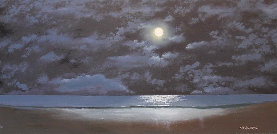 Moon Painting - Quiet Moon by Ken Ahlering