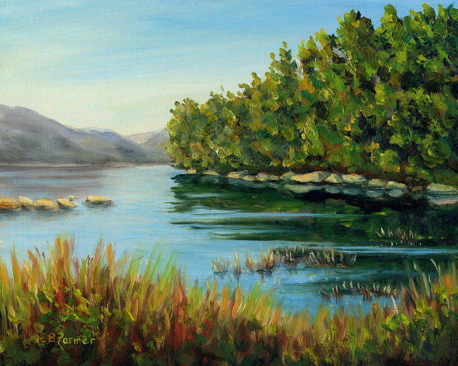 Summer Painting - Quiet Mountain Lake, Acadia, ME by Elaine Farmer