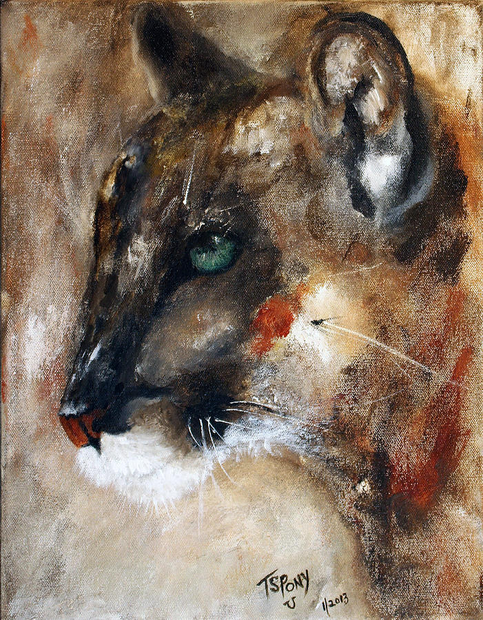 Cougar - Quiet Thunder Seeker Painting by Barbie Batson