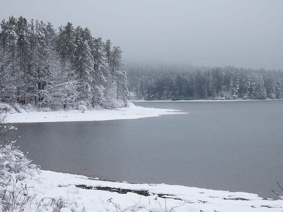 Quiet Winter Scene at the Lake 2 Photograph by Nancy De Flon