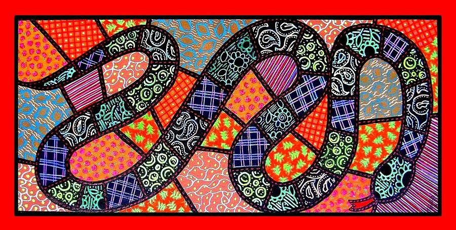 Pattern Painting - Quilted Black Snake by Jim Harris