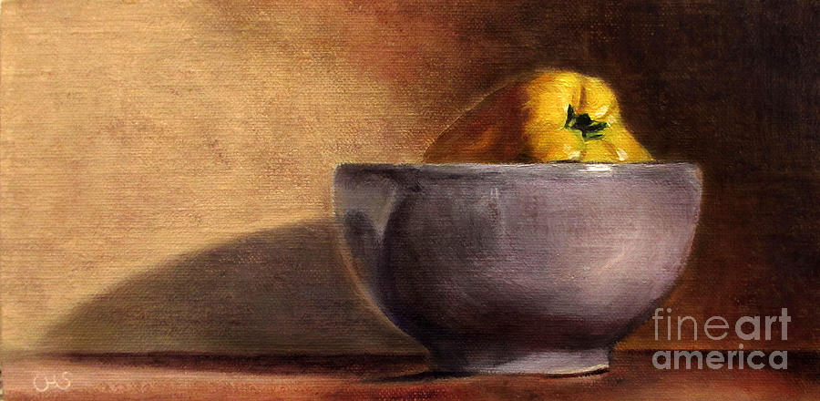 Quince in a Bowl Painting by Ulrike Miesen-Schuermann