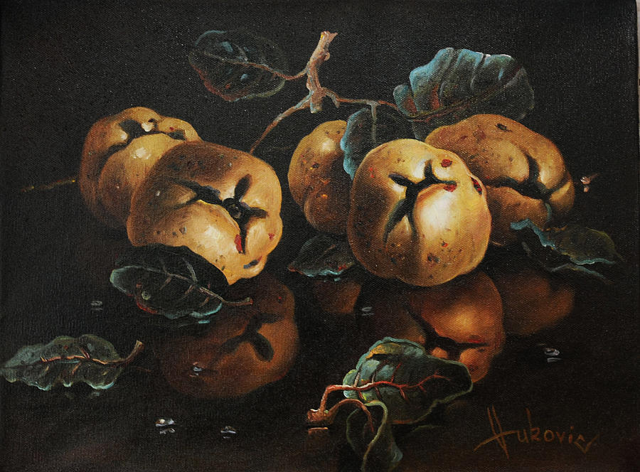 Still Life Painting - Quinces by Dusan Vukovic