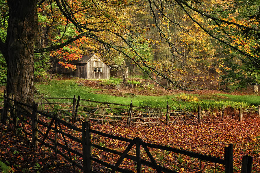 Rustic Old Barn - New England Autumn  Photograph by Photos by Thom