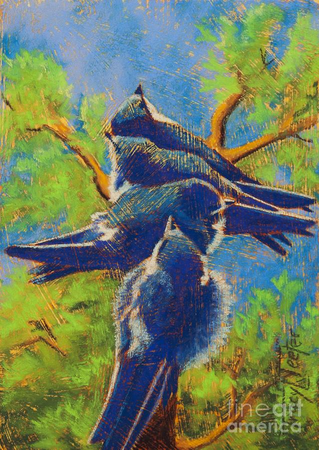 Bird Pastel - Quit Pushing by Tracy L Teeter 