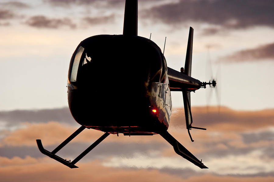 R44 at Sunset Photograph by Paul Job