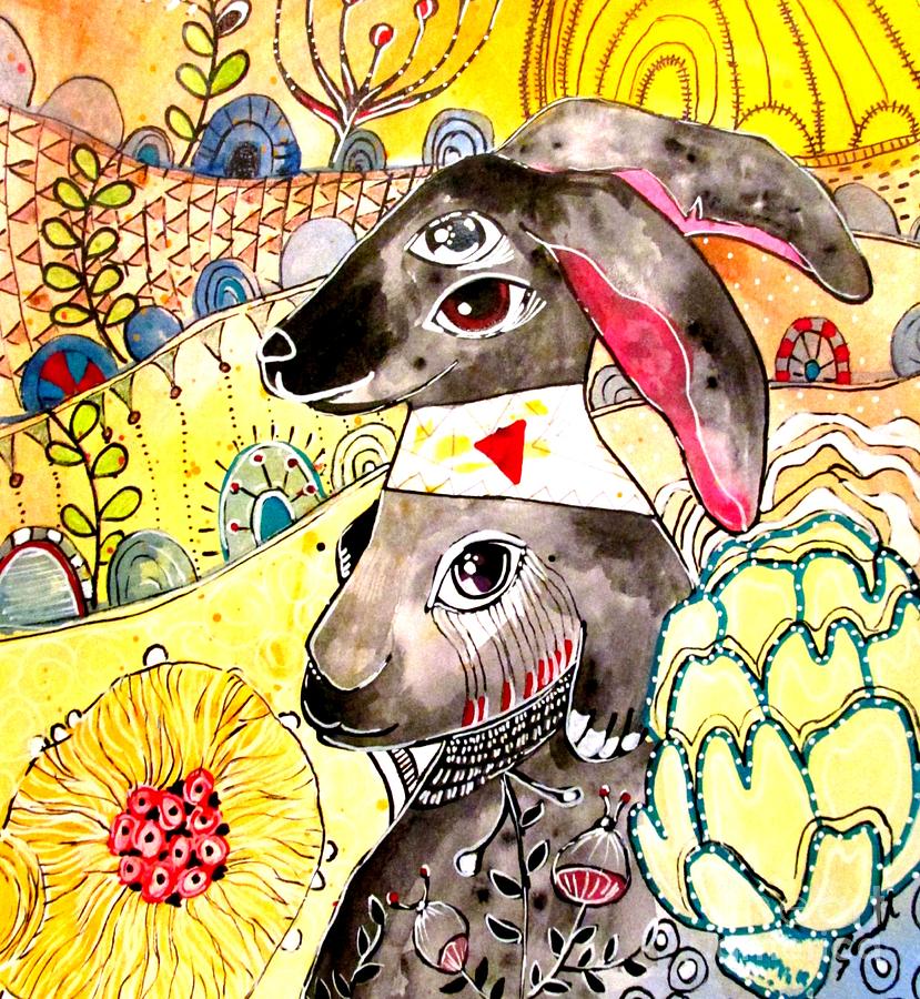 Rabbit 2 Painting by Amy Sorrell