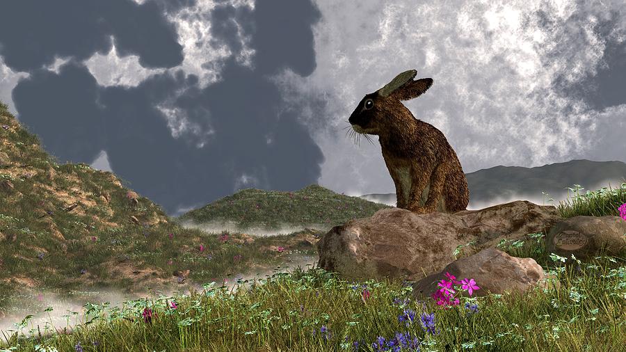 Rabbit After a Spring Storm Digital Art by Daniel Eskridge