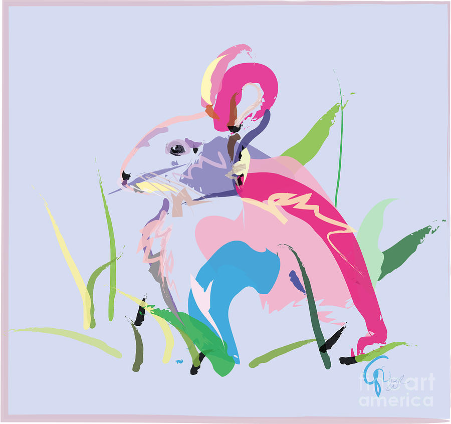 Rabbit - Bunny In Color Painting by Go Van Kampen