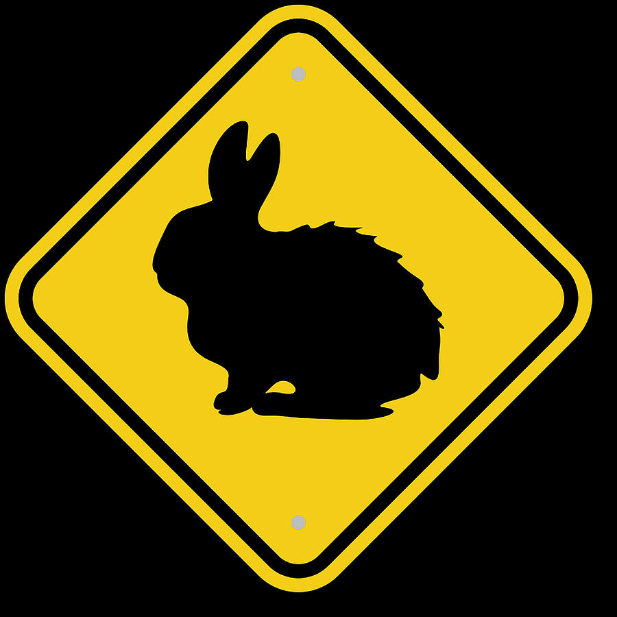 Rabbit Crossing Sign Digital Art by Marvin Blaine