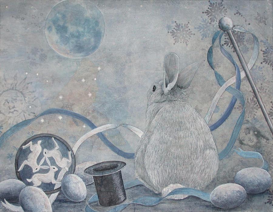 Rabbit Dreams Painting by Sandy Clift