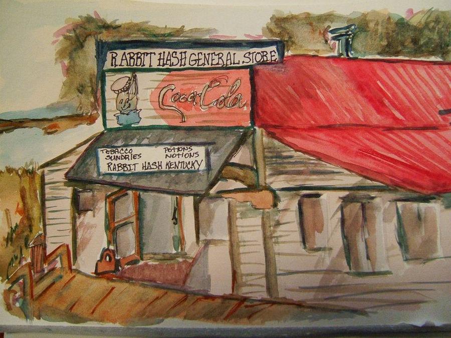 Rabbit hash General Store Painting by Elaine Duras