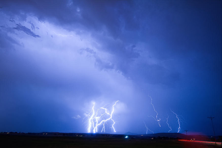 Landscape Photograph - Rabbit Mountain Lightning Strikes Boulder County CO by James BO Insogna