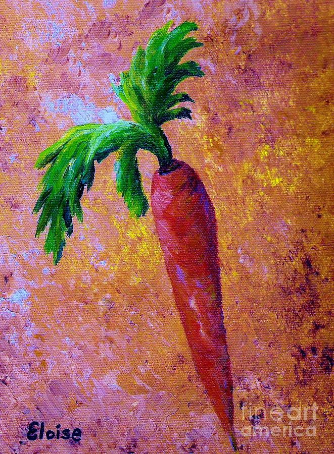 Carrot Painting - Rabbit Snack by Eloise Schneider Mote