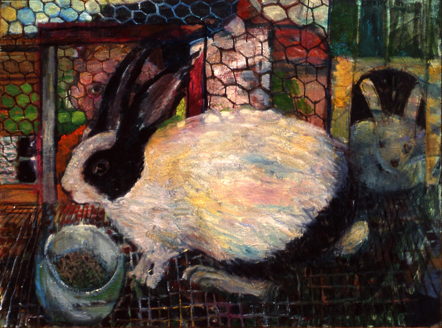 Primary Colors Painting - Rabbit Talk by Paul Emory