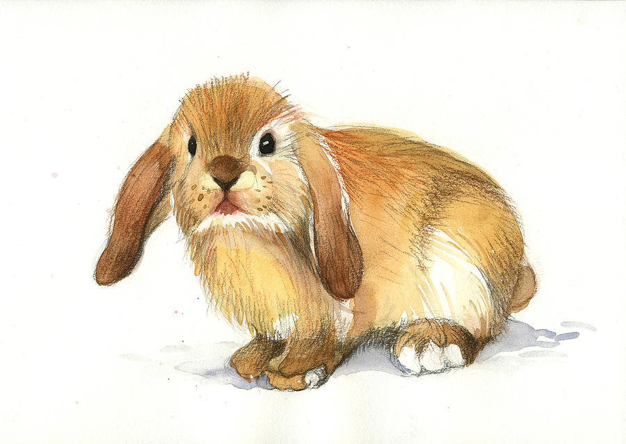 Nature Painting - Rabbit by Tatiana Zubareva