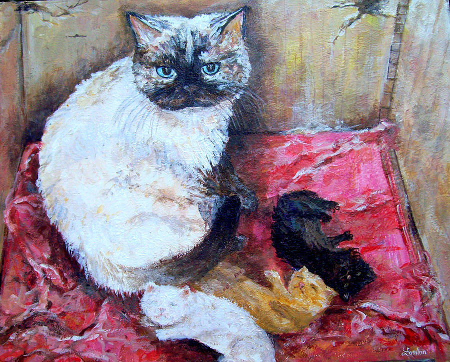 Rabias Kitties Painting by Lou Ann Bagnall