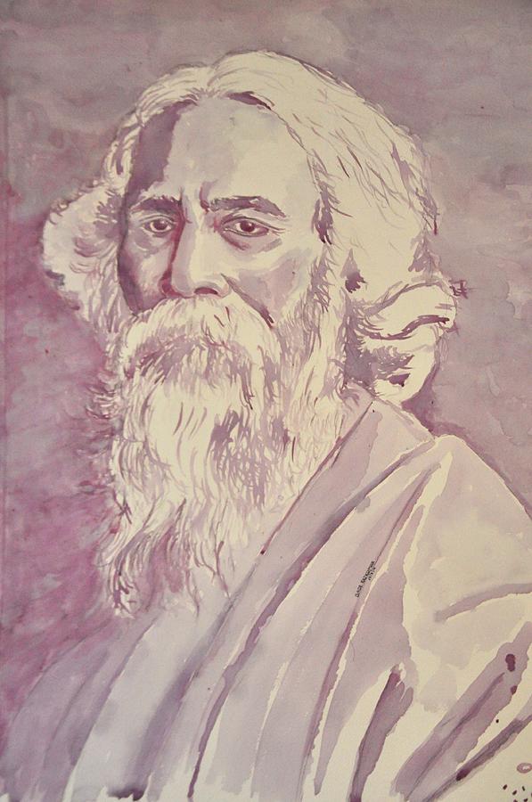 Etching of rabindranath thakur on Craiyon