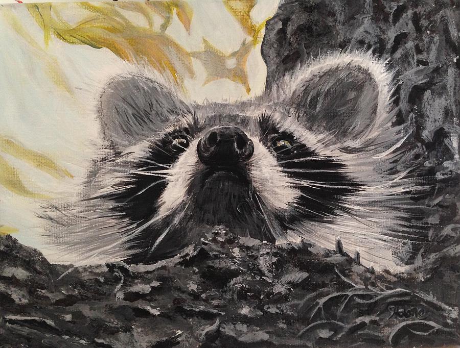 Wildlife Painting - Raccoon Caleb by Helene Thomason