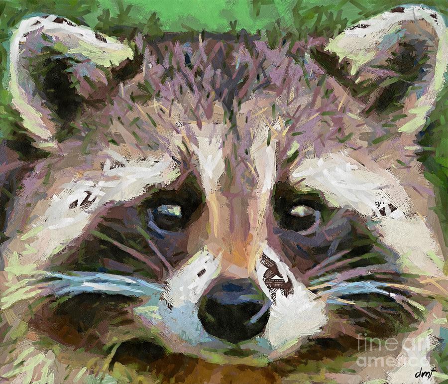 Raccoon Painting by Dragica  Micki Fortuna