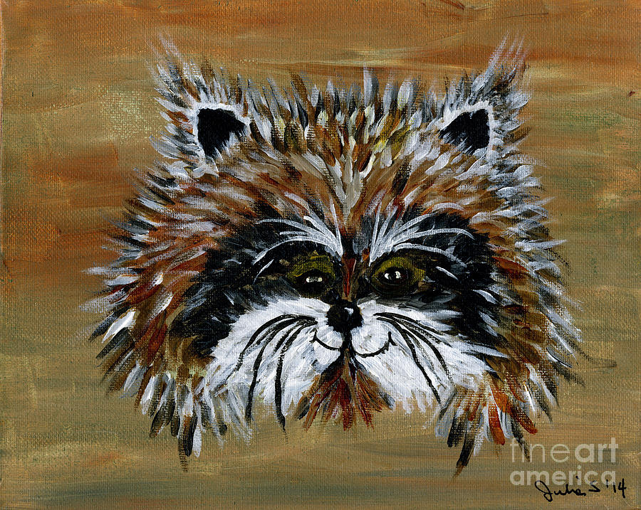 Raccoon Painting by Julia Stubbe