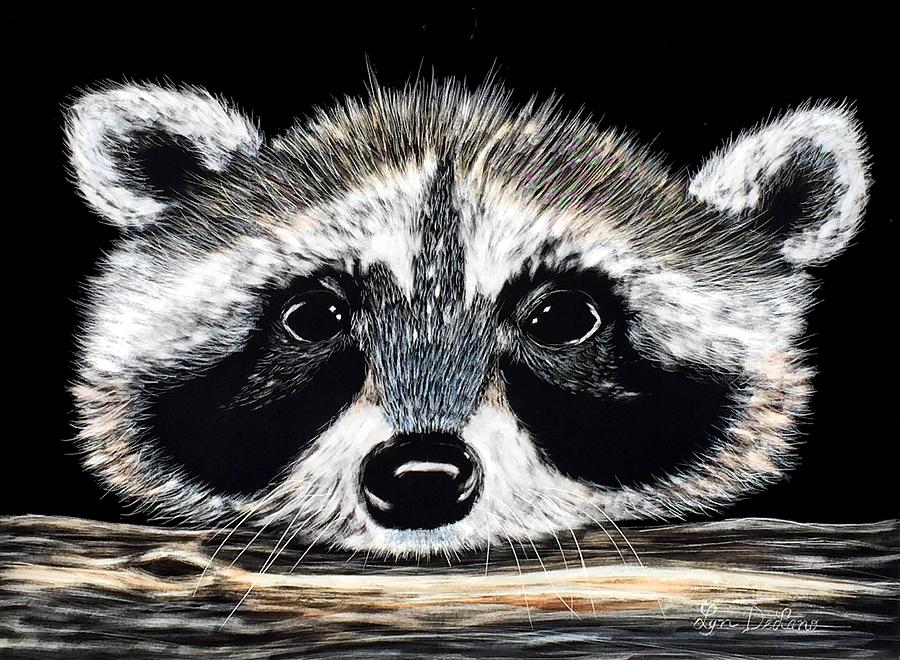 Animal Painting - Raccoon by Lyn DeLano