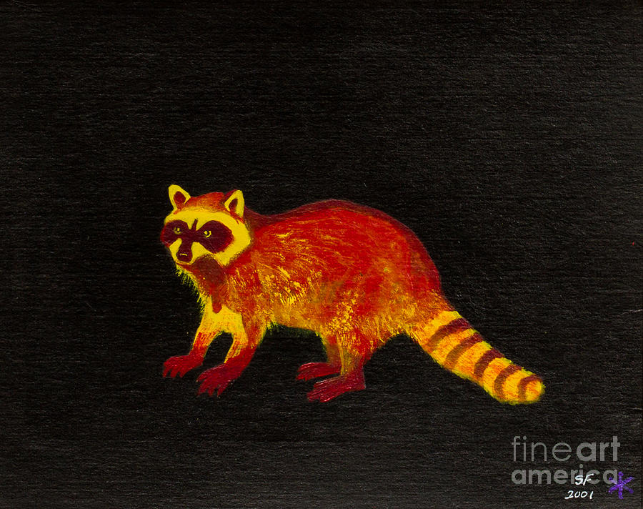 Raccoon Painting by Stefanie Forck