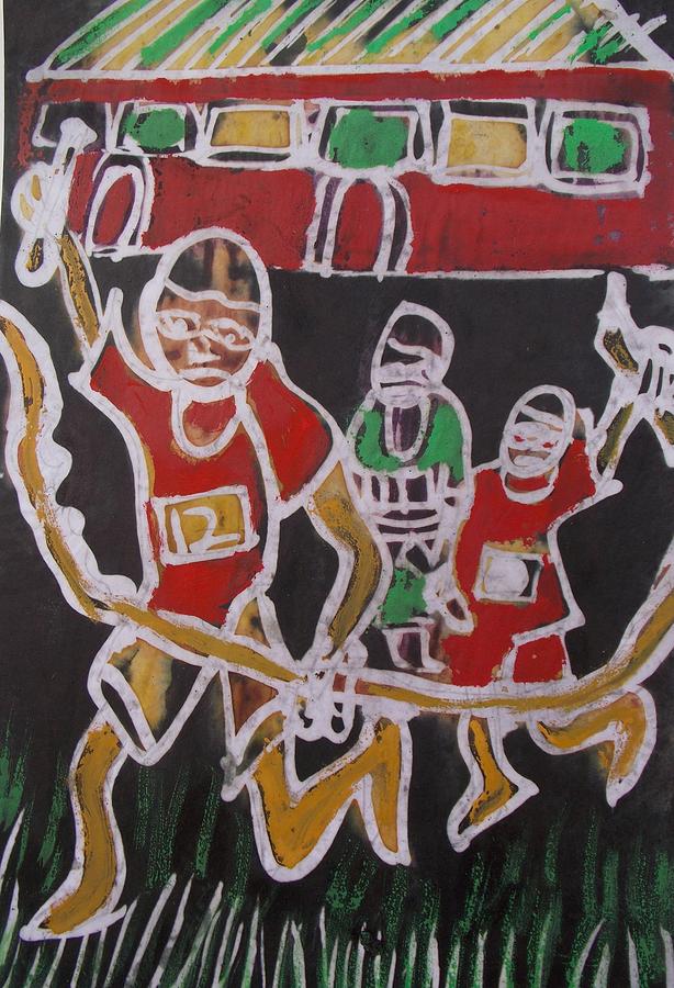 Relay Race Painting - Race Competition Among The Students by Okunade Olubayo