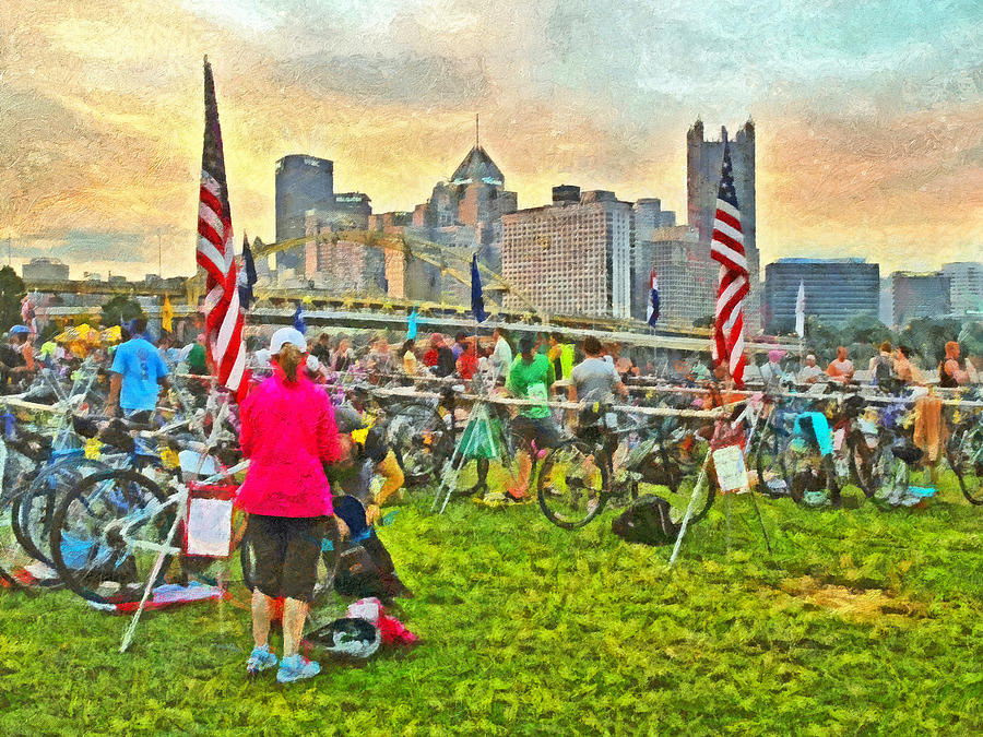 Race Day Dawning at the Pittsburgh Triathlon 2013 Digital Art by Digital Photographic Arts