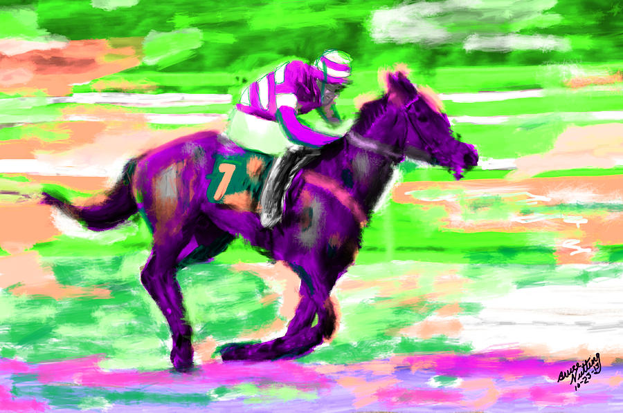 Race Horse Painting by Bruce Nutting