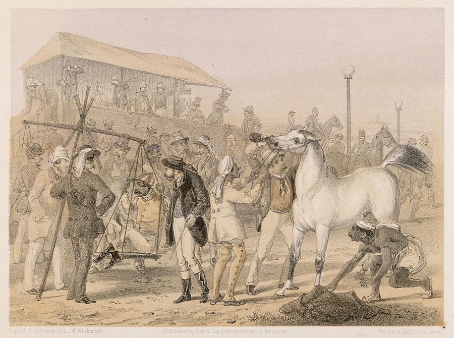 Horse Drawing - Race Meeting On A British Station by Mary Evans Picture Library