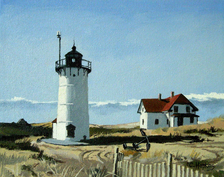 Shell Painting - Race Point Lighthouse Provincetown Cape Cod Massachusetts by Christine Hopkins