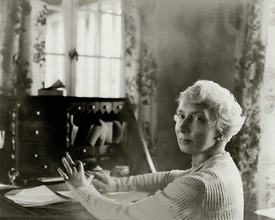 Rachel Crothers Sitting At A Desk Photograph by Florence Vandamm