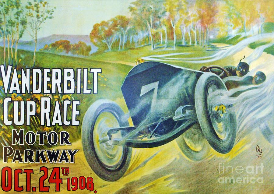Vintage Painting - Racing Poster 1908 by Thea Recuerdo